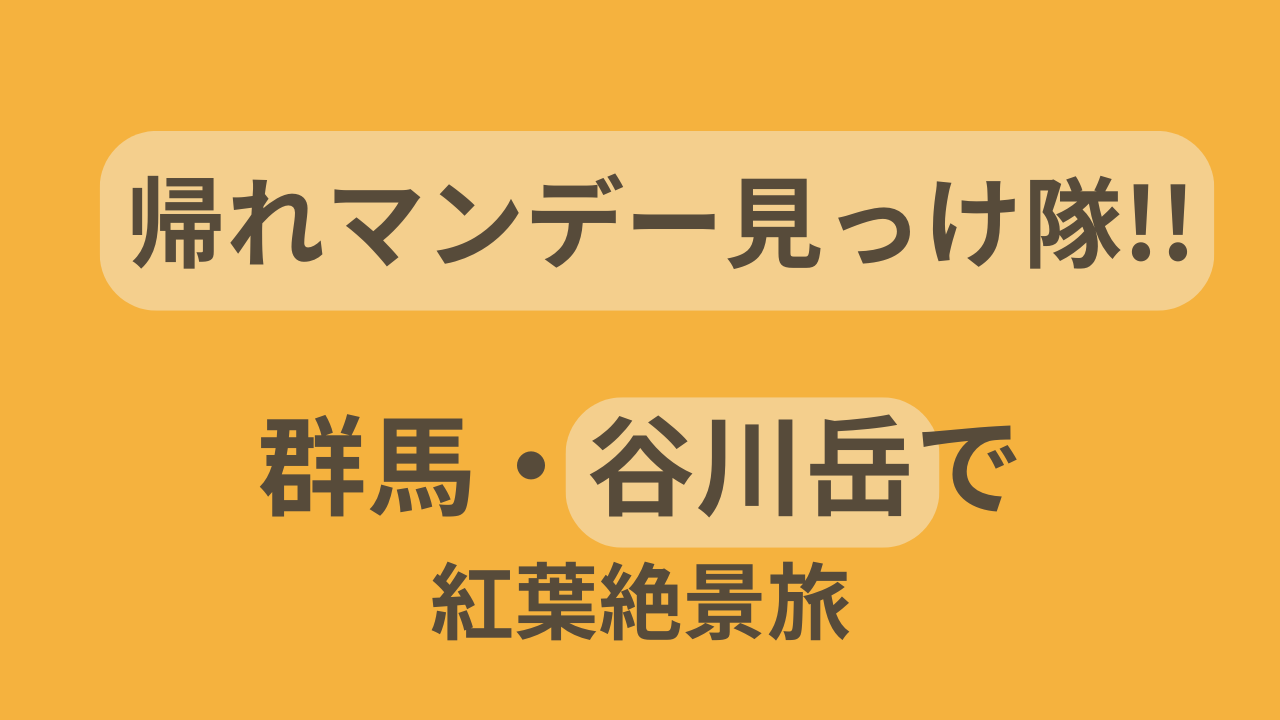 谷川岳ロープウェイから眺める紅葉のパノラマ（帰れマンデー見っけ隊!!特集・放送前ガイド）