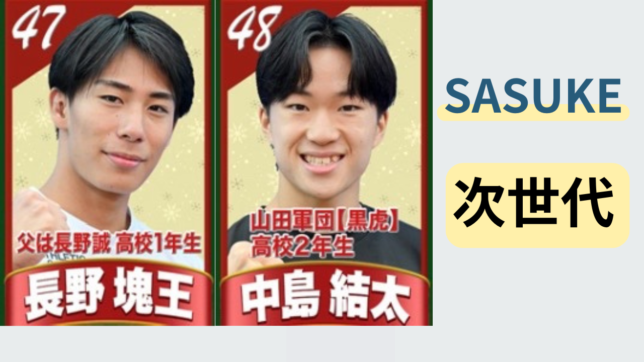 SASUKE次世代を担う高校生選手、長野塊王と中島結太を並べたアイキャッチ画像