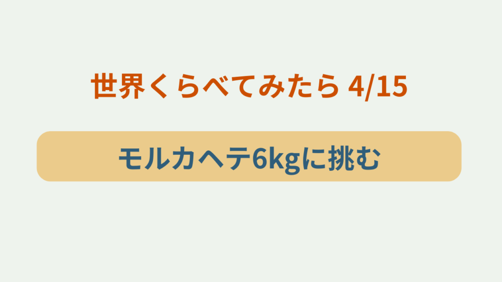 「ぞうさんパクパク 6kgの激辛モルカヘテに挑む！世界くらべてみたら」というテキストが入ったアイキャッチ画像