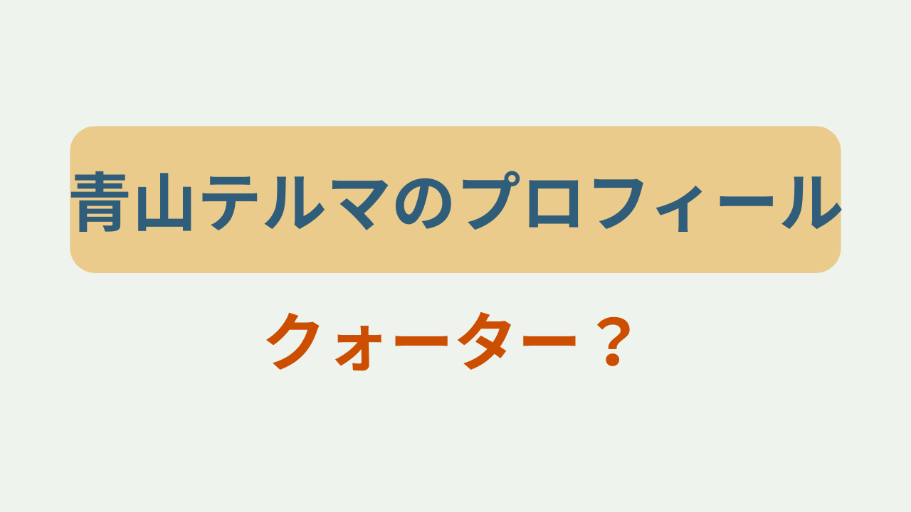 青山テルマのプロフィール クォーター？ニノなのに出演 というテキストが入ったアイキャッチ画像