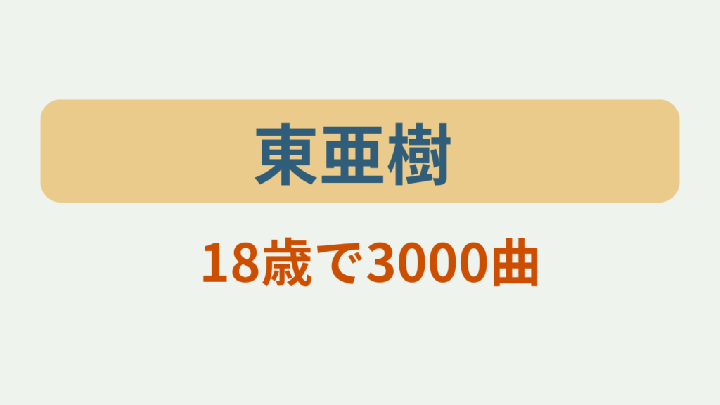 東亜樹18歳で3000曲
