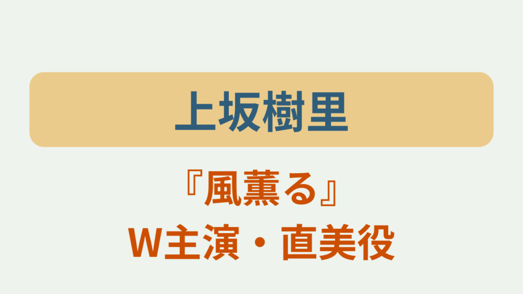 上坂樹里 風薫るW主演直美役というテキストが入ったアイキャッチ画像