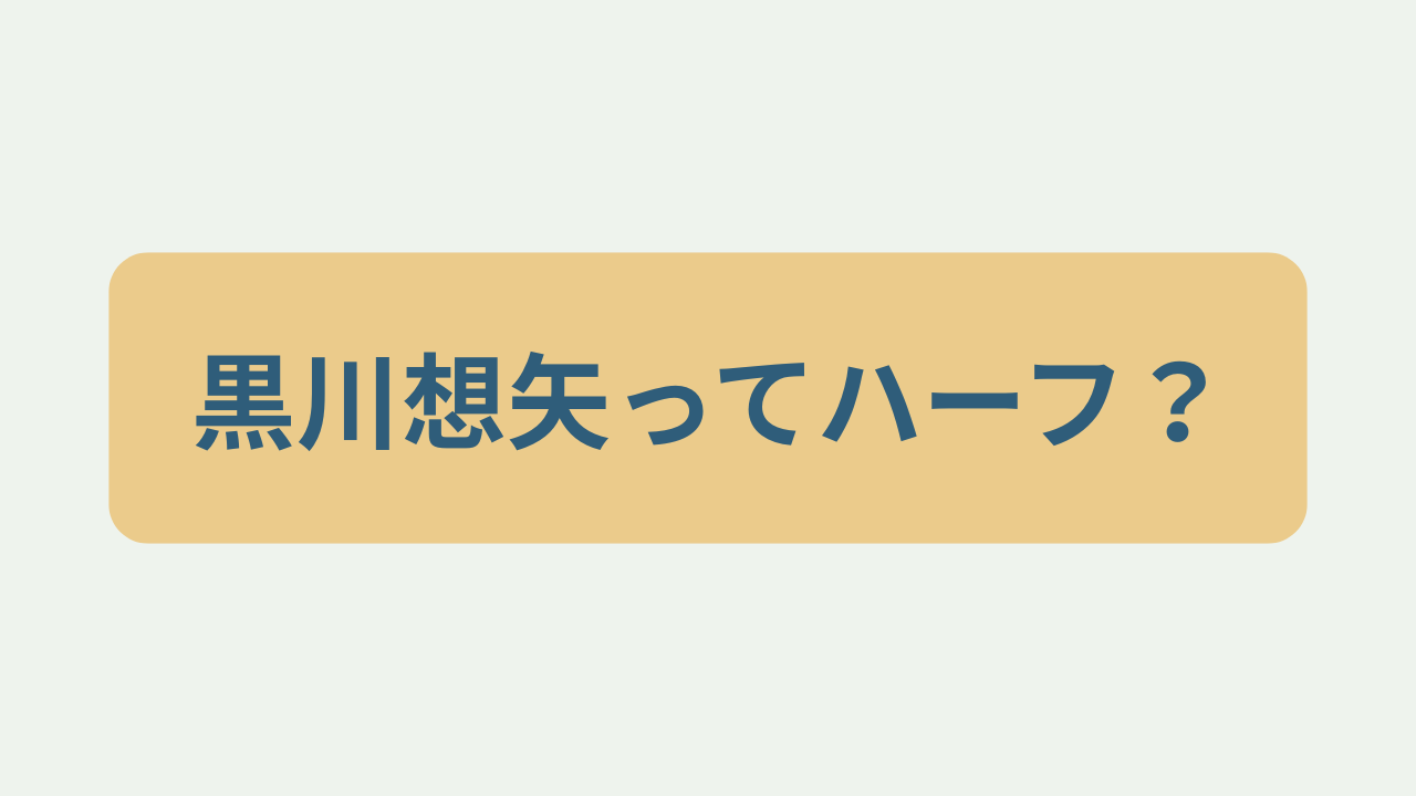 黒川想矢ってハーフ？というテキストが入ったアイキャッチ画像
