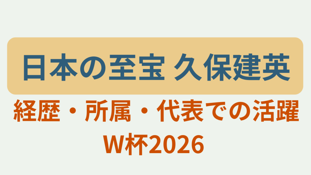 久保建英のプロフィールと経歴、日本代表での活躍をまとめた記事のアイキャッチ画像