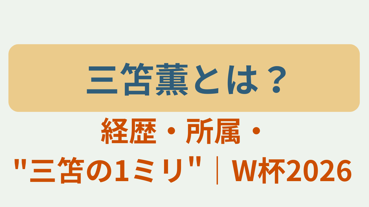 三笘薫のプロフィールと経歴、三笘の1ミリを解説した記事のアイキャッチ画像