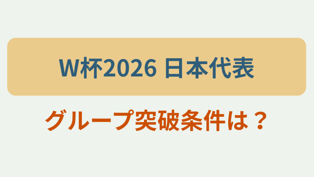 ワールドカップ2026日本代表のグループリーグ突破条件を解説するアイキャッチ画像