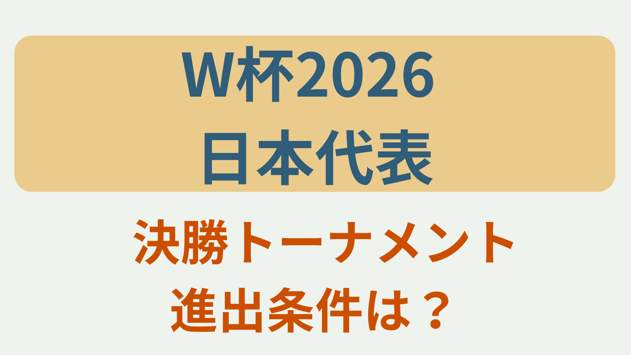 W杯2026日本代表の決勝トーナメント進出条件と対戦相手を解説するアイキャッチ画像
