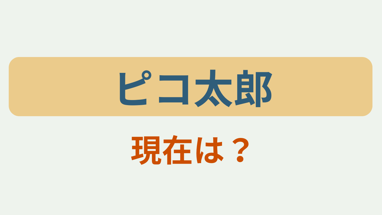 「ピコ太郎 現在は?」というテキストが入ったアイキャッチ画像