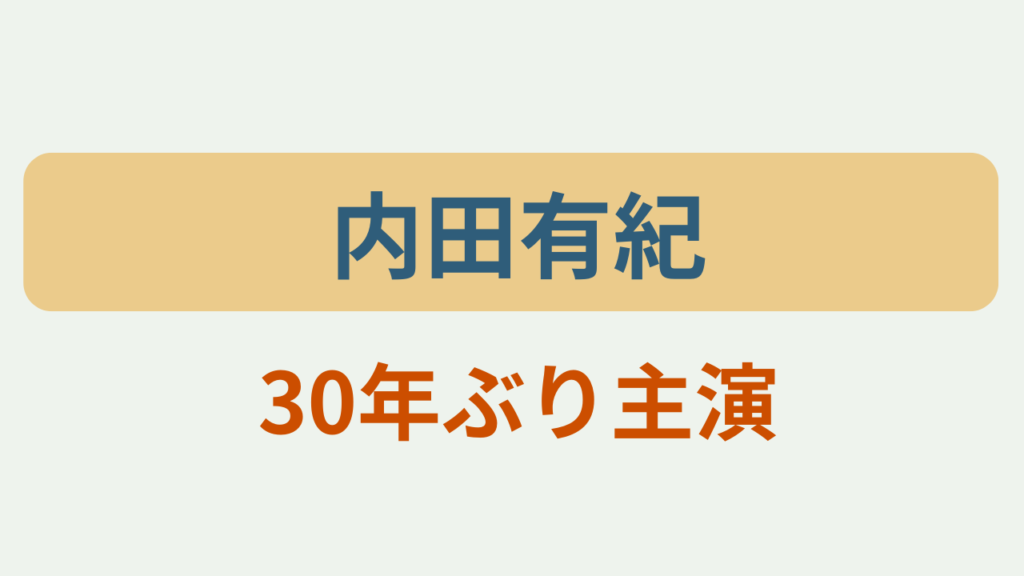 「内田有紀 30年ぶり主演」というテキストが入ったアイキャッチ画像